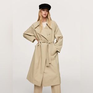Mango oversized Flowy long trench coat